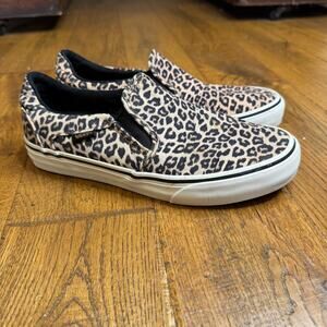 Vans Deluxe Comfort OrthoLite Asher Cheetah Leopard Womens Sz 7.5 Slip On Shoes